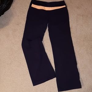 Lululemon full length pants with orange creamsicle